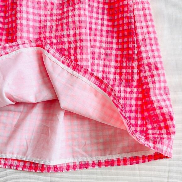 TOPSHOP Womens Skirt Pink Plaid High Waist Midi Fashion Summer Casual NWT Size 4 - Picture 3 of 4